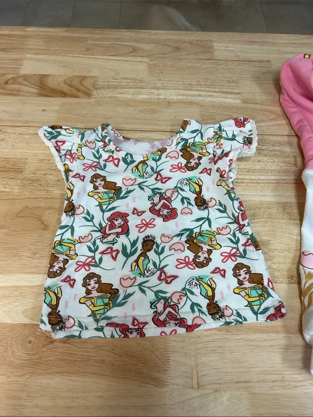 Disney Pink Princess Hoodie & Floral Tee Matching Set